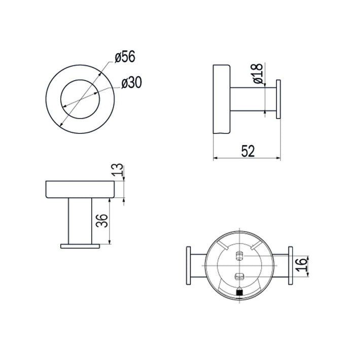Inda - Appendiabiti a parete Styl in acciaio spazzolato