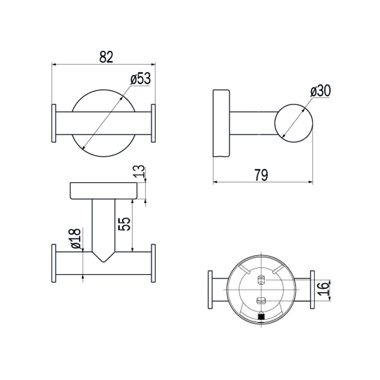 Inda - Appendiabiti doppio a parete Styl in acciaio lucido