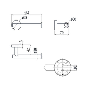Inda - Portarotolo destro Styl in acciaio spazzolato