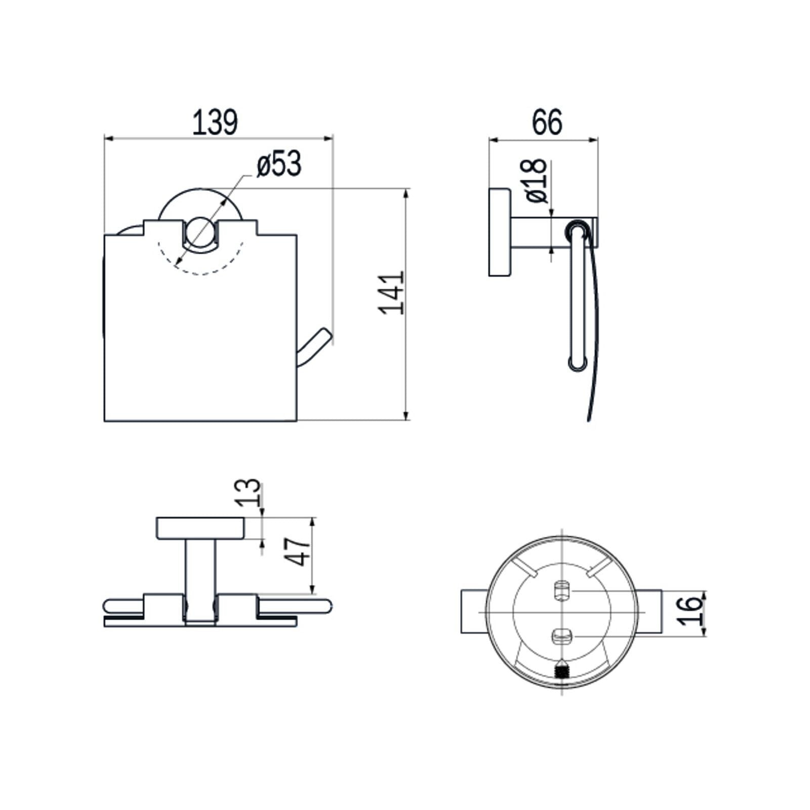 Inda - Portarotolo con coperchio Styl in acciaio spazzolato