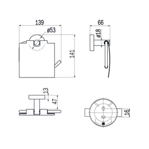 Inda - Portarotolo con coperchio Styl in acciaio spazzolato