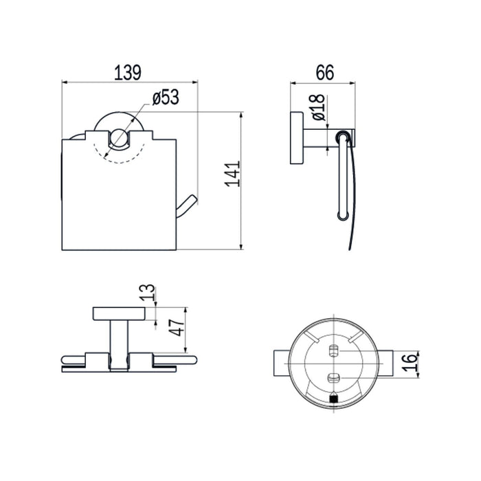 Inda - Portarotolo con coperchio Styl in acciaio spazzolato