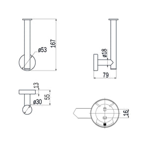 Inda - Portarotolo di scorta Styl in acciaio lucido