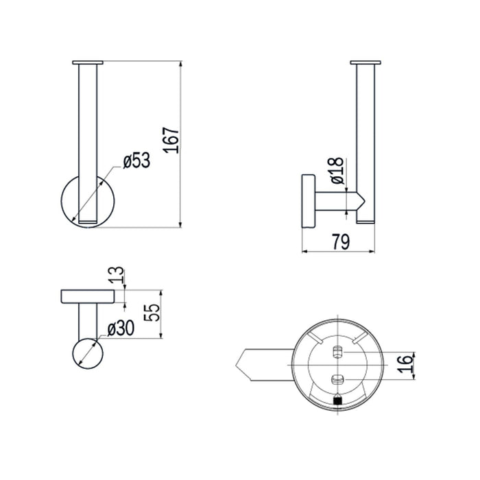 Inda - Portarotolo di scorta Styl in acciaio lucido