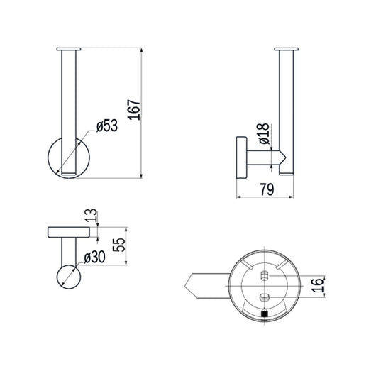 Inda - Portarotolo di scorta Styl in acciaio spazzolato