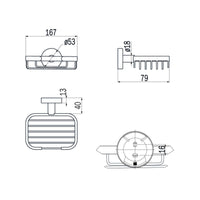 Inda - Cestino portaoggetti L.13 H.5 cm Styl in acciaio lucido