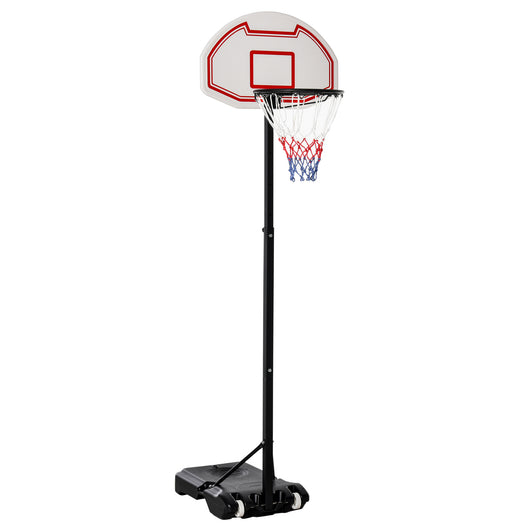 Easycomfort Canestro da Basket da Esterno con Supporto e Altezza Regolabile in Acciaio, 73x49x194-249 cm