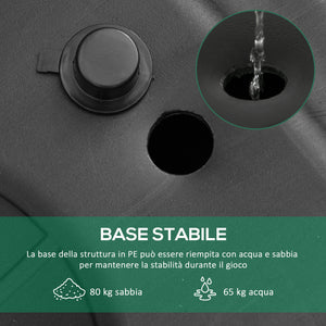 Easycomfort Canestro Basket Altezza Regolabile 160-305cm, Base con Ruote e Struttura in Acciaio, Tabellone in PVC Trasparente