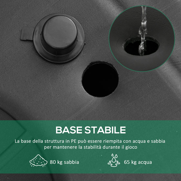 Easycomfort Canestro Basket Altezza Regolabile 160-305cm, Base con Ruote e Struttura in Acciaio, Tabellone in PVC Trasparente