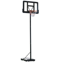 Easycomfort Canestro Basket Altezza Regolabile 160-305cm, Base con Ruote e Struttura in Acciaio, Tabellone in PVC Trasparente