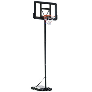 Easycomfort Canestro Basket Altezza Regolabile 160-305cm, Base con Ruote e Struttura in Acciaio, Tabellone in PVC Trasparente