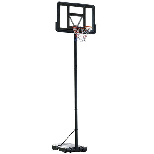 Easycomfort Canestro Basket Altezza Regolabile 160-305cm, Base con Ruote e Struttura in Acciaio, Tabellone in PVC Trasparente