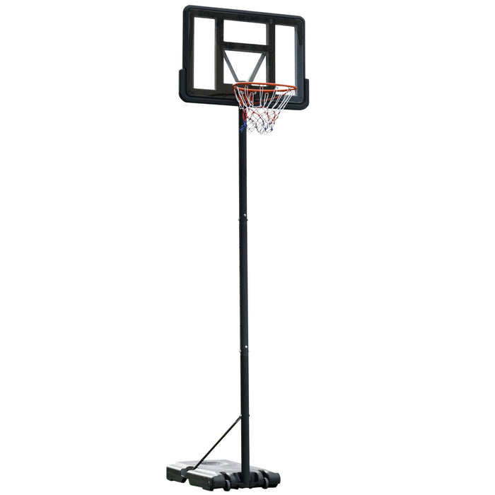 Easycomfort Canestro Basket Altezza Regolabile 160-305cm, Base con Ruote e Struttura in Acciaio, Tabellone in PVC Trasparente