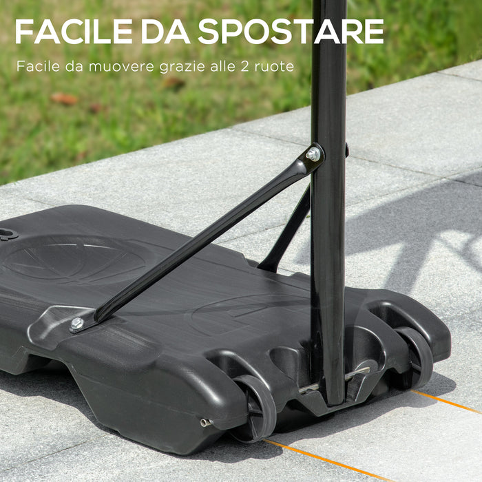 EasyComfort Canestro Basket con Altezza Regolabile 197.5-245cm, Base con Ruote e Tabellone, Blu