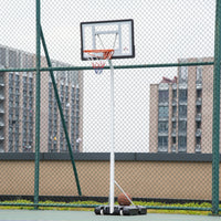 Easycomfort Canestro Basket per Adulti con Tabellone in PVC Regolabile 210-260cm Ruote Integrate Bianco