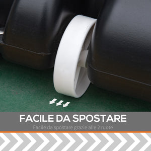 Easycomfort Canestro Basket per Adulti con Tabellone in PVC Regolabile 210-260cm Ruote Integrate Bianco