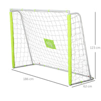 Easycomfort Porta da Calcio da Esterno in Metallo con Bersaglio e Pali in Tessuto Oxford, 186x62x123 cm, Gialla