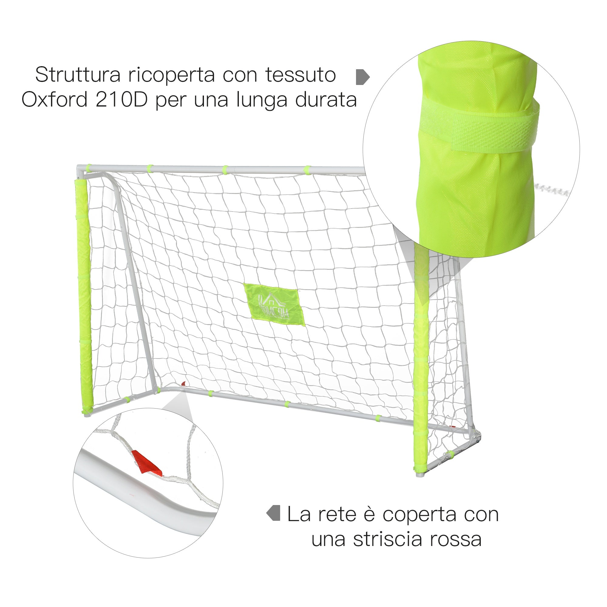 Easycomfort Porta da Calcio da Esterno in Metallo con Bersaglio e Pali in Tessuto Oxford, 186x62x123 cm, Gialla
