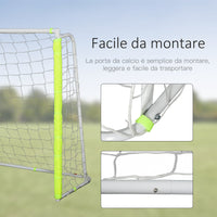 Easycomfort Porta da Calcio da Esterno in Metallo con Bersaglio e Pali in Tessuto Oxford, 186x62x123 cm, Gialla