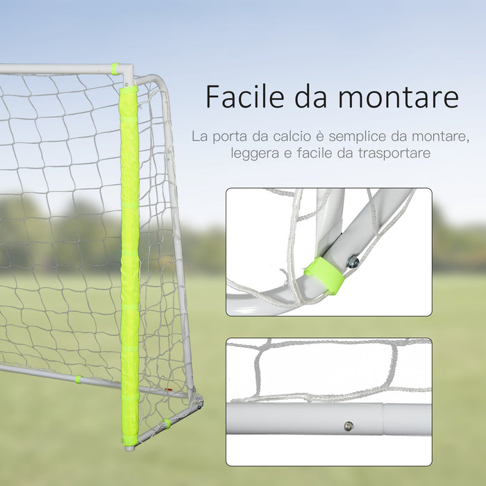 Easycomfort Porta da Calcio da Esterno in Metallo con Bersaglio e Pali in Tessuto Oxford, 186x62x123 cm, Gialla