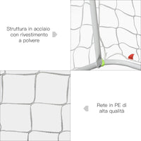 Easycomfort Porta da Calcio da Esterno in Metallo con Bersaglio e Pali in Tessuto Oxford, 186x62x123 cm, Gialla