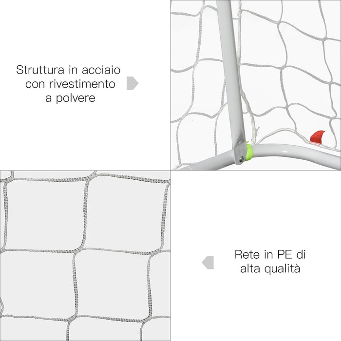 Easycomfort Porta da Calcio da Esterno in Metallo con Bersaglio e Pali in Tessuto Oxford, 186x62x123 cm, Gialla