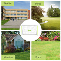 Easycomfort Porta da Calcio da Esterno in Metallo con Bersaglio e Pali in Tessuto Oxford, 186x62x123 cm, Gialla