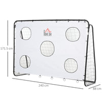Easycomfort Porta da Calcio per Bambini e Adulti con Rete in PE, in Metallo e Oxford, Bianco e Nero, 240x88x171.5cm