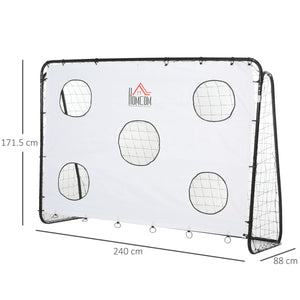 Easycomfort Porta da Calcio per Bambini e Adulti con Rete in PE, in Metallo e Oxford, Bianco e Nero, 240x88x171.5cm