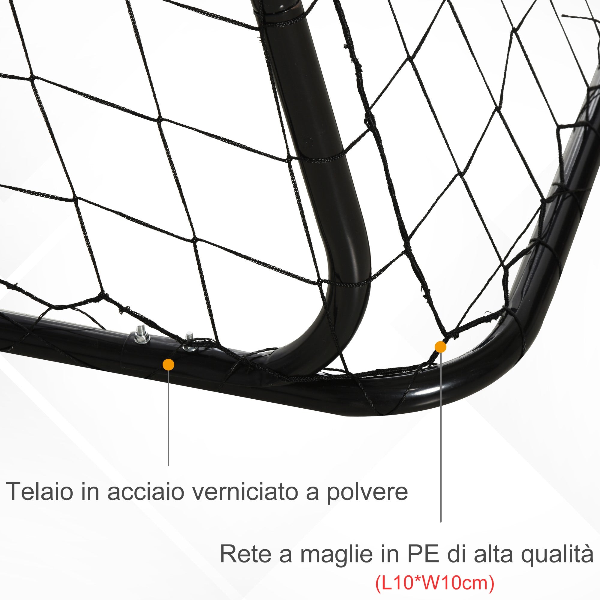 Easycomfort Porta da Calcio per Bambini e Adulti con Rete in PE, in Metallo e Oxford, Bianco e Nero, 240x88x171.5cm