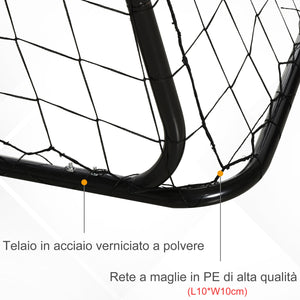 Easycomfort Porta da Calcio per Bambini e Adulti con Rete in PE, in Metallo e Oxford, Bianco e Nero, 240x88x171.5cm