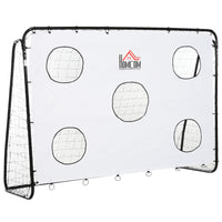 Easycomfort Porta da Calcio per Bambini e Adulti con Rete in PE, in Metallo e Oxford, Bianco e Nero, 240x88x171.5cm