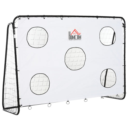 Easycomfort Porta da Calcio per Bambini e Adulti con Rete in PE, in Metallo e Oxford, Bianco e Nero, 240x88x171.5cm