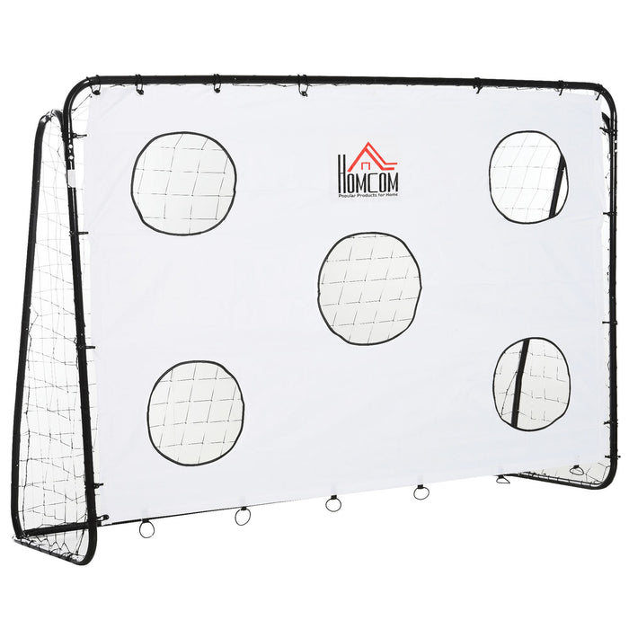 Easycomfort Porta da Calcio per Bambini e Adulti con Rete in PE, in Metallo e Oxford, Bianco e Nero, 240x88x171.5cm