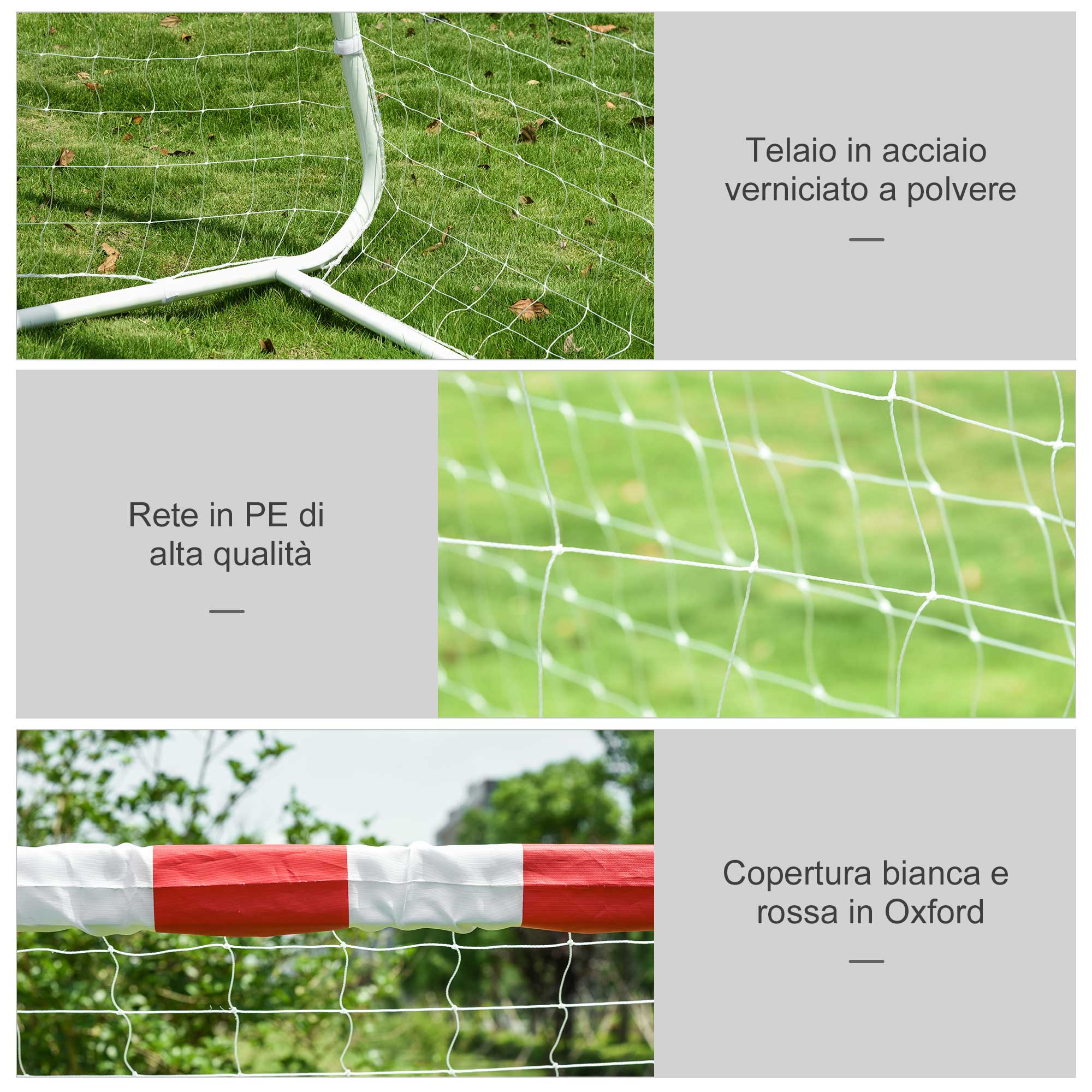 Easycomfort Rete da Calcio, Porta da Calcio e Calcetto in Plastica PE per Adulti e Bambini, 302x83x201cm