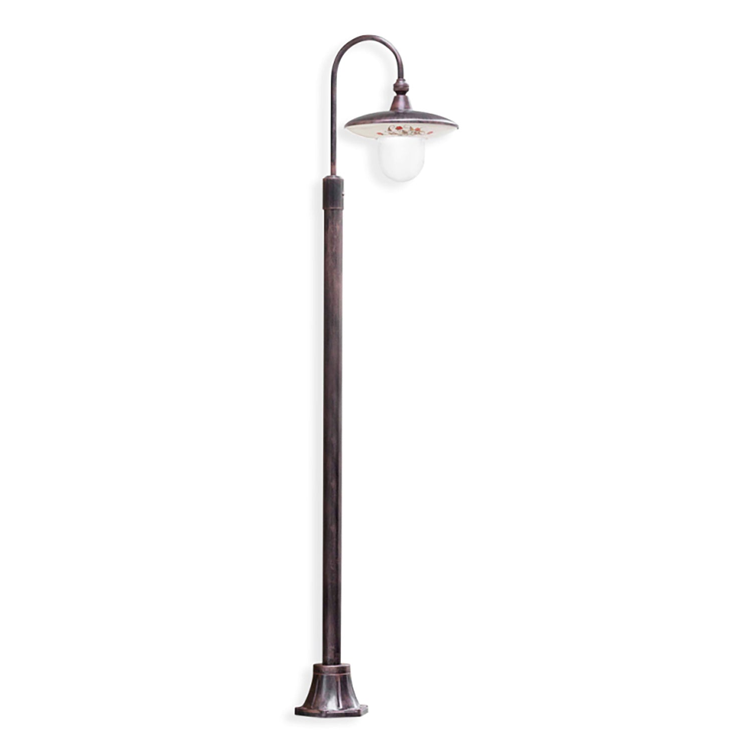 Palo Esterno Classico Latina Metallo Ceramica Nero Sfumato Rame 1 Luce E27