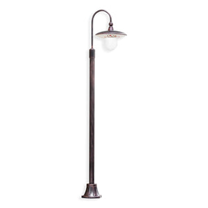 Palo Esterno Classico Latina Metallo Ceramica Nero Sfumato Rame 1 Luce E27