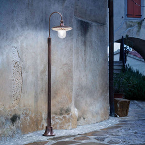 Palo Esterno Classico Latina Metallo Ceramica Nero Sfumato Rame 1 Luce E27