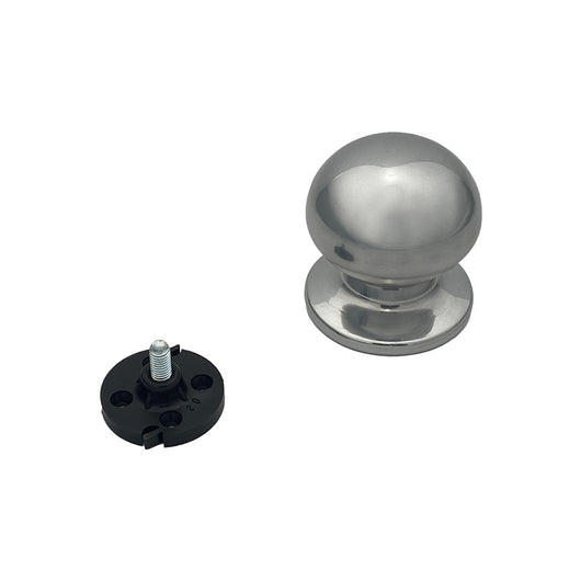 Pomolo fisso per porta SAGUATTI A69/70LB in alluminio argento lucido