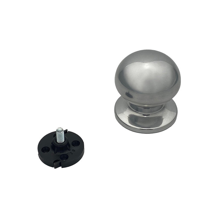 Pomolo fisso per porta SAGUATTI A69/70LB in alluminio argento lucido