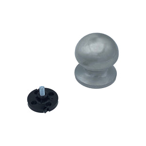 Pomolo fisso per porta SAGUATTI A69/70MB in alluminio argento satinato