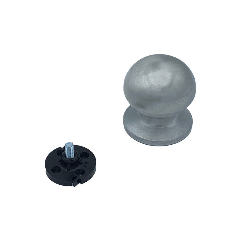 Pomolo fisso per porta SAGUATTI A69/70MB in alluminio argento satinato