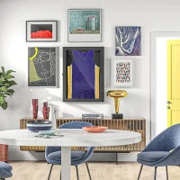 Cornice in Acrilico con Fodera Interna in Feltro, 71x6,5x89 cm, Nero