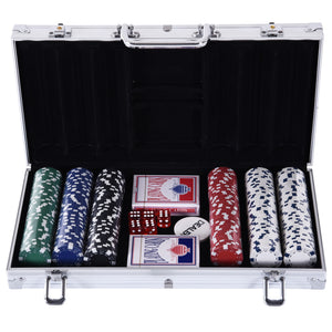 Easycomfort Valigetta Poker Professionale in Alluminio, Set Poker con 300 Fiches e 2 Mazzi per Texas hold'em e Blackjack