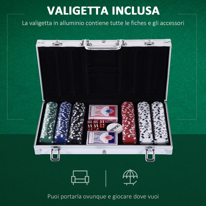 Easycomfort Valigetta Poker Professionale in Alluminio, Set Poker con 300 Fiches e 2 Mazzi per Texas hold'em e Blackjack