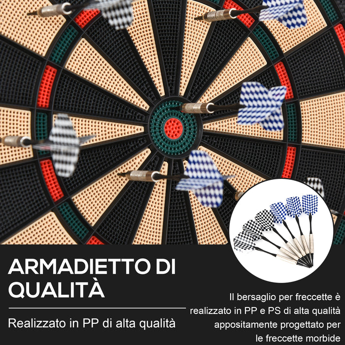 Easycomfort Bersaglio a freccette elettronico in PP con 6 Freccette e Tabellone segna Punti, 44x39.5x 2.2cm, Nero