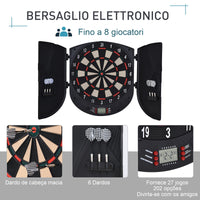 Easycomfort Bersaglio Freccette Elettronico per 8 Giocatori con 6 Freccette, Schermo LCD, 2 Porte e 26 Modalità di Gioco