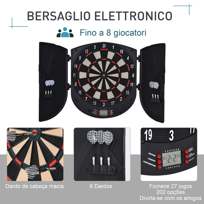Easycomfort Bersaglio Freccette Elettronico per 8 Giocatori con 6 Freccette, Schermo LCD, 2 Porte e 26 Modalità di Gioco
