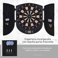 Easycomfort Bersaglio Freccette Elettronico per 8 Giocatori con 6 Freccette, Schermo LCD, 2 Porte e 26 Modalità di Gioco