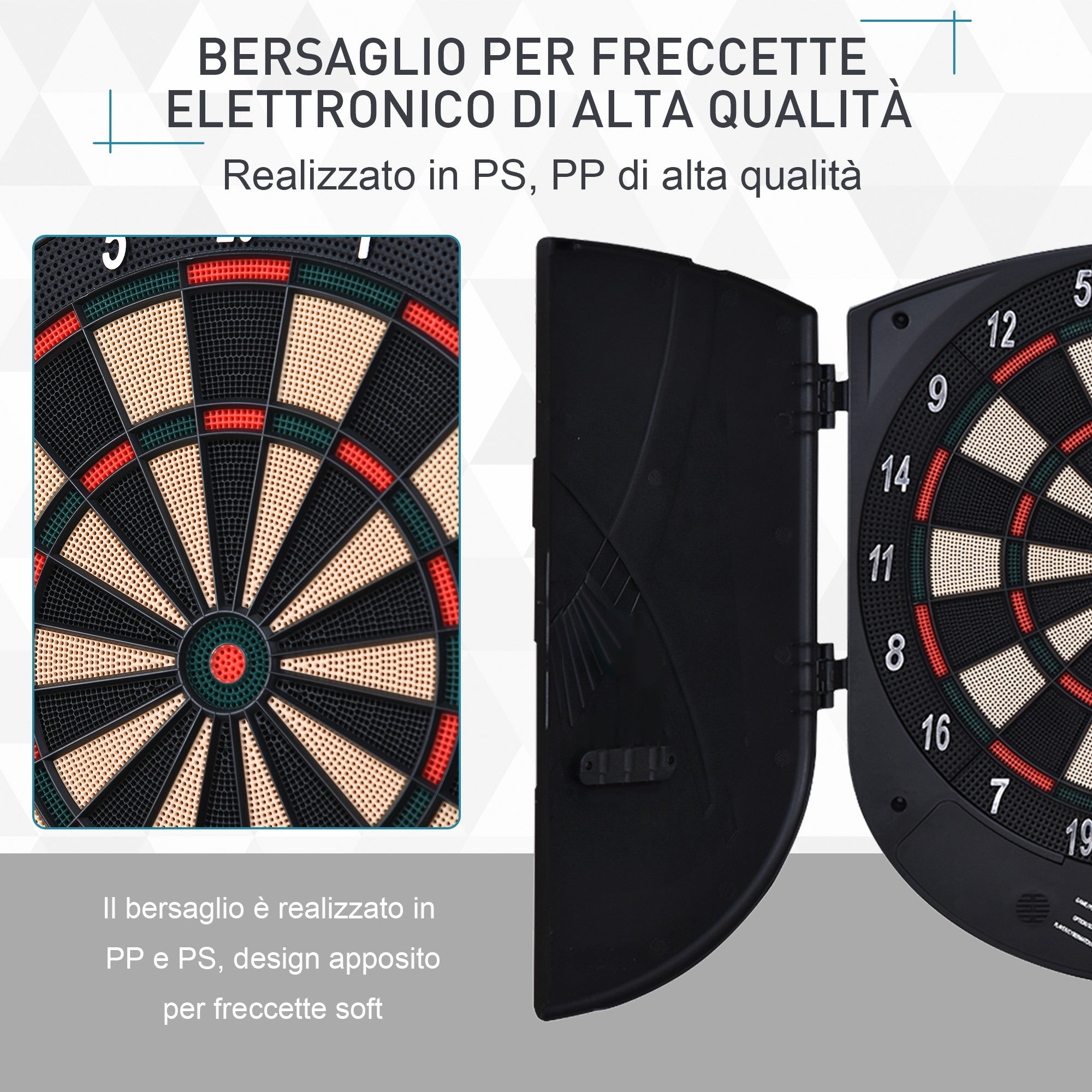 Easycomfort Bersaglio Freccette Elettronico per 8 Giocatori con 6 Freccette, Schermo LCD, 2 Porte e 26 Modalità di Gioco